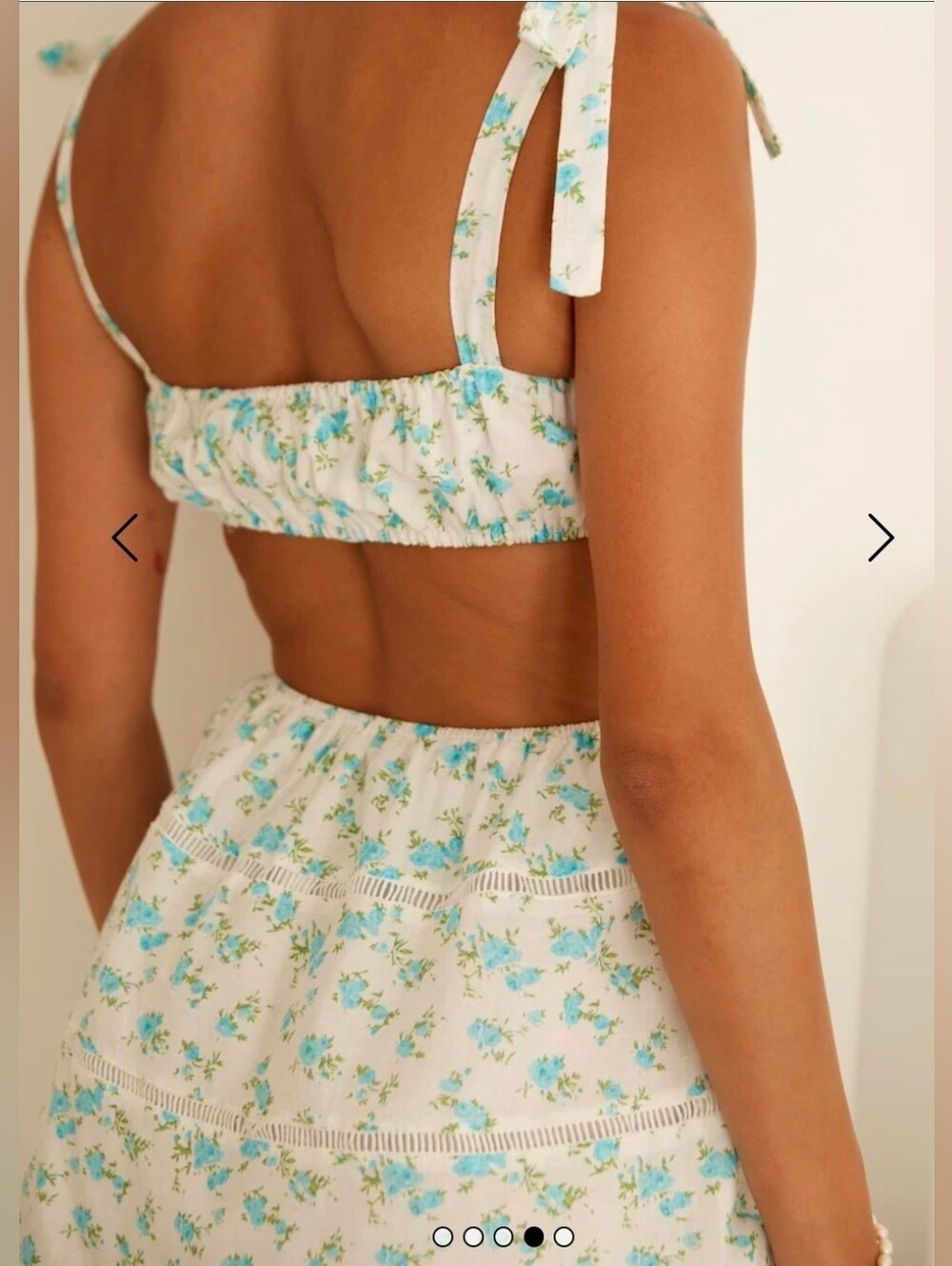 Hello Molly Summertime Fling Blue Floral Cutout Mini Dress M - Picture 4 of 9